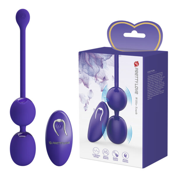 Prettylove Remote Controlled Two Ball Egg Vibrator BI-014548WL