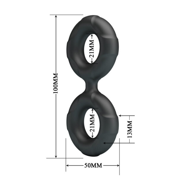 2in1 Silicone Cock Ring - Redwan