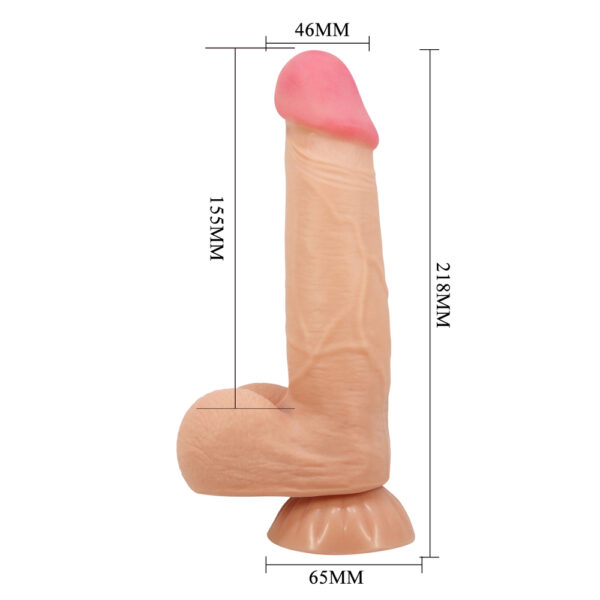 8.5" Sliding Skin Keel Dildo