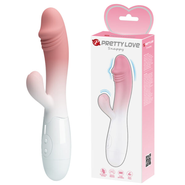 Prettylove Gradient Pink Dildo Rabbit Vibrator BI-014173
