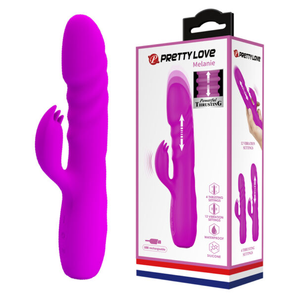 Prettylove Purple Thrusting Rabbit Vibrator BI-014863