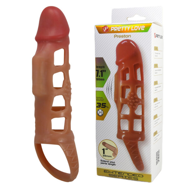 Prettylove 7.1" Hollow Penis Sleeves BI-026209