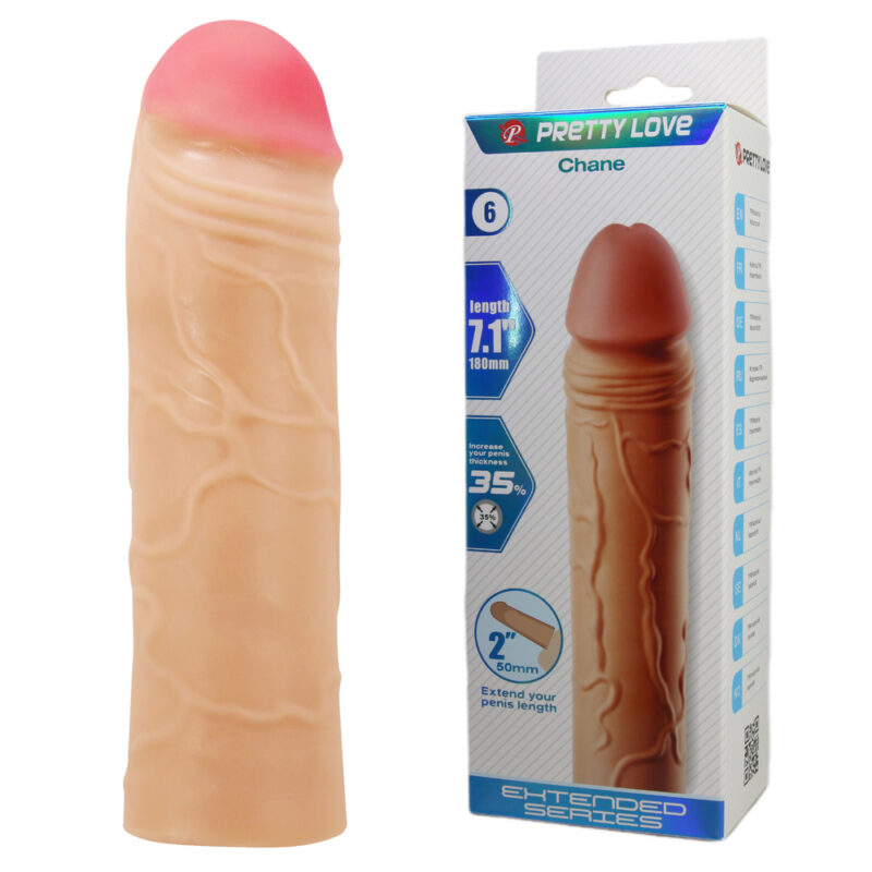 Prettylove 7.1" Realistic Dildo Sleeve BI-026254