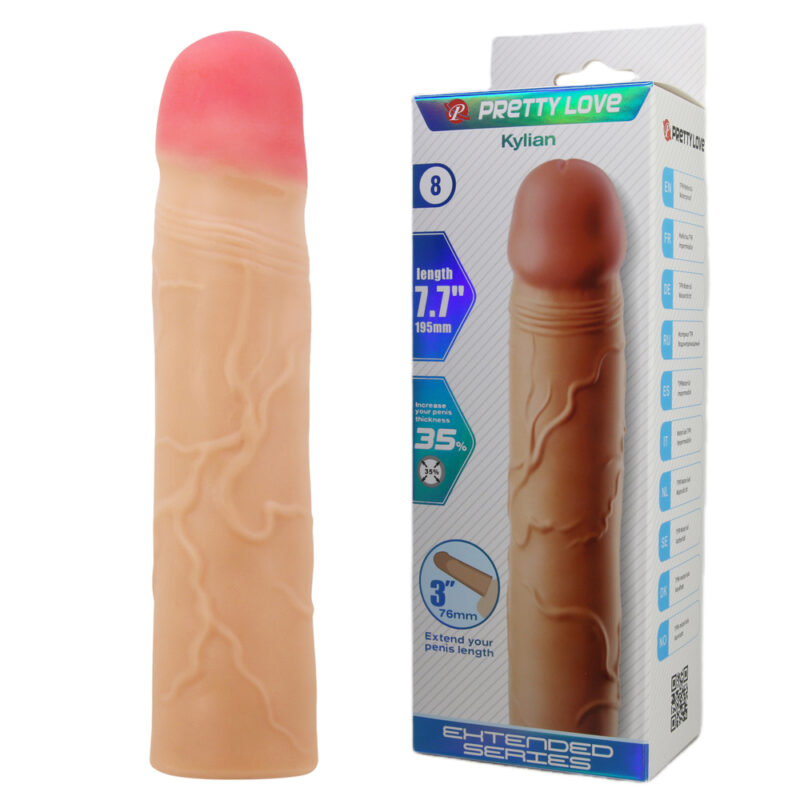 Prettylove 7.7" Realistic Penis Sleeve BI-026257