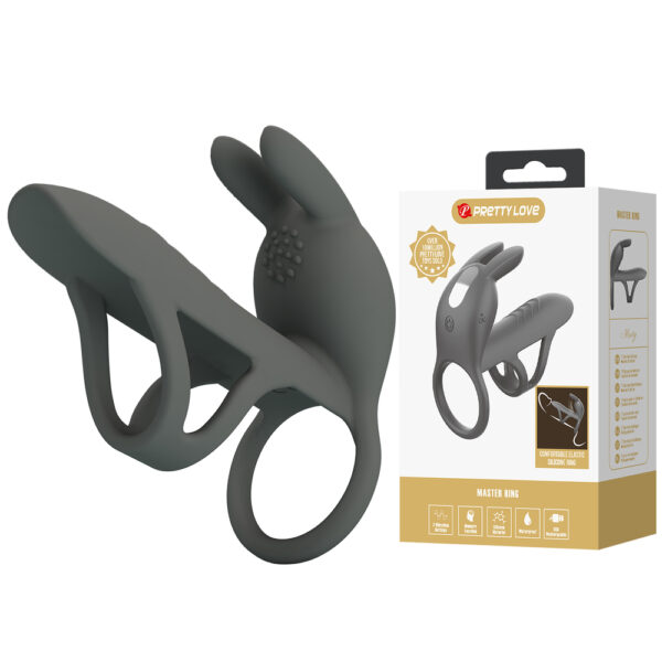 Prettylove 3in1 Rabbit Ear Cock Ring BI-210326