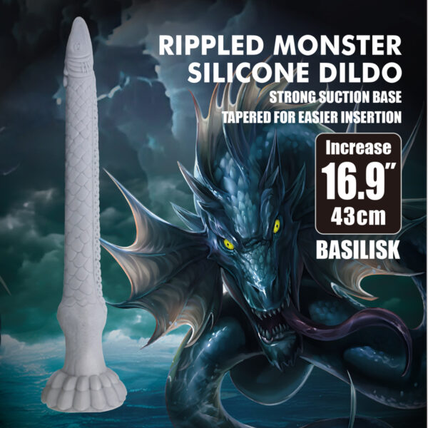 16.9" Silicone Monster Dildo - Basilisk
