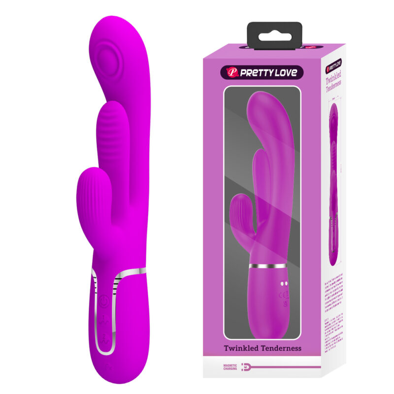 Prettylove 3in1 Silicone Rabbit Vibrator BW-500041