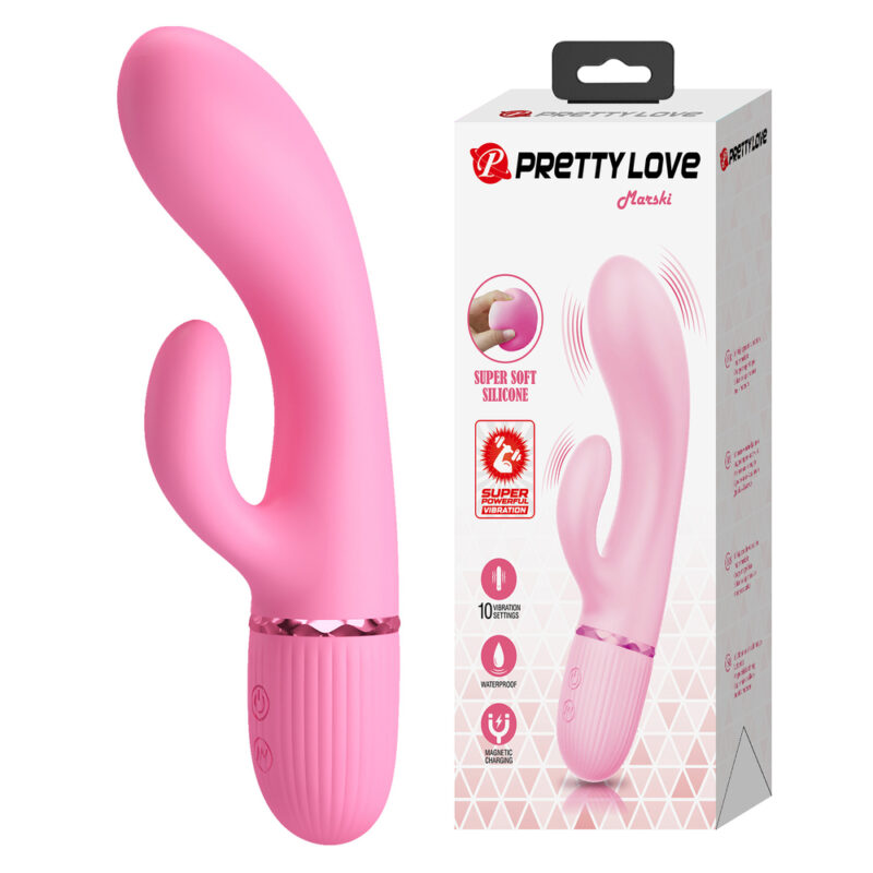 Prettylove Bendable Pink G-Spot Rabbit Vibrator BW-500059