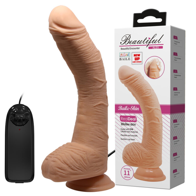 Baile 11 inch Vibrating Bent Dildo BW-008037