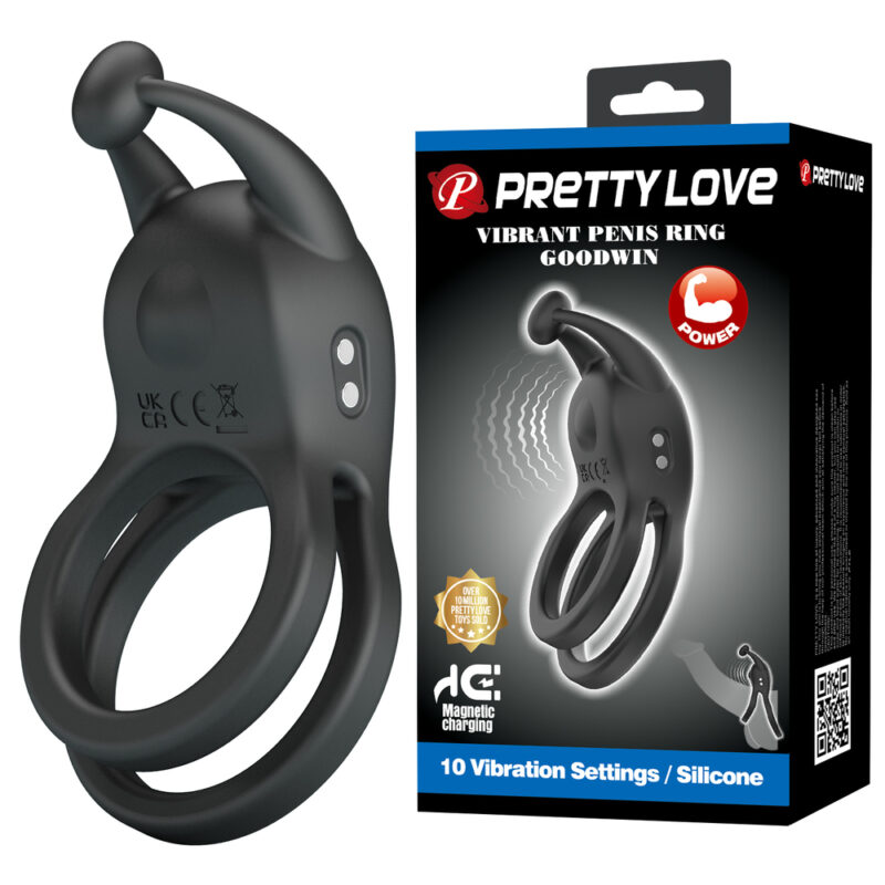 Prettylove Vibrating Antenna Cock Ring BI-210222 Sex Power Ring